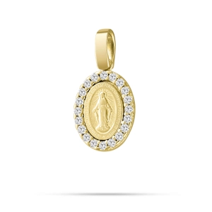 Złoty cudowny medalik z cyrkoniami S 2305202313