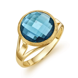 Złoty pierścionek london blue topaz Prestige P_24