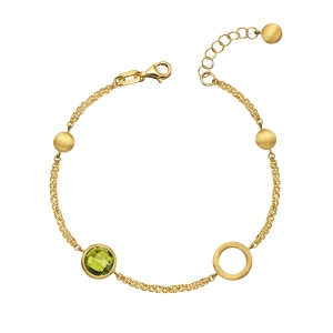 Złota bransoletka z oliwinem Prestige B_31
