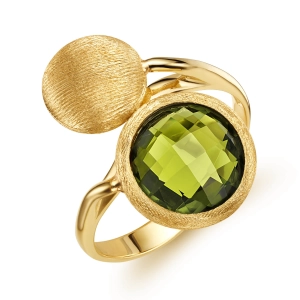 Złoty pierścionek z oliwinem Prestige P_33