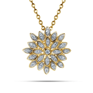 Złota zawieszka kwiat z diamentami CP1947Y