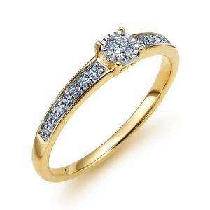 Złoty pierścionek zaręczynowy z brylantamiT PR301494Y