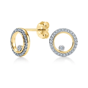 Złote kolczyki z brylantami RE16220Y