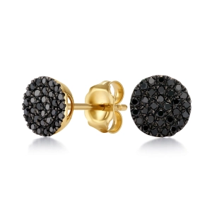 Złote kolczyki z czarnymi diamentami PE74754AY