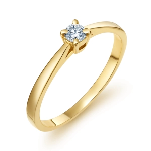 PPierścionek zaręczynowy z diamentem - Crown 0,1 ct