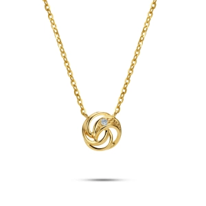 Złoty naszyjnik z brylantami JN0159 Y Classic diamonds