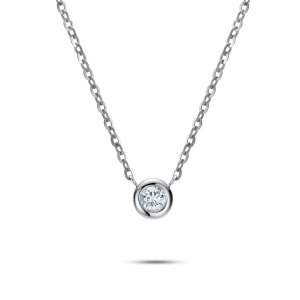 Złoty naszyjnik z brylantem centralnym JN9955 W Classic diamonds