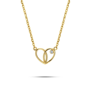 Złoty naszyjnik serce z brylantami JN0145 Y Classic Diamonds