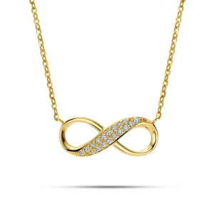 Złoty naszyjnik nieskończoność z brylantami JN0113 Y Classic Diamonds