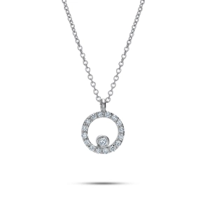 Złoty naszyjnik okrąg z brylantami JN2110 W Classic Diamods