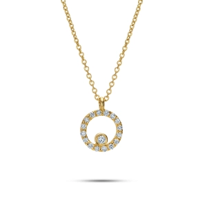 Złoty naszyjnik okrąg z brylantami JN2110 Y Classic Diamonds