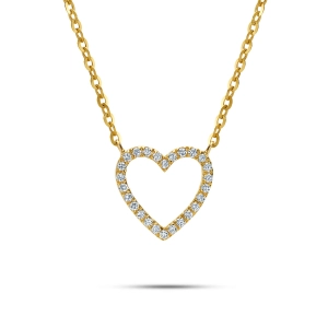 Złoty naszyjnik serce ramka z brylantami JN3415-1 Y Classic Diamonds