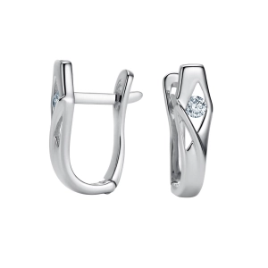 Złote kolczyki angielskie z brylantami JE9838 W Classic Diamonds