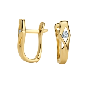 Złote kolczyki angielskie z brylantami JE9838 Y Classic Diamonds