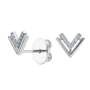 Złote kolczyki z brylantami JE01128 W Classic diamonds