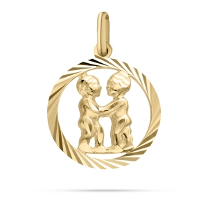 Złoty znak zodiaku Bliźnięta 585