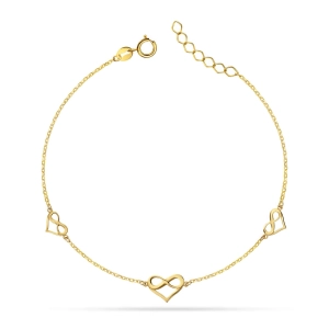 Złota bransoletka serca nieskończoność Young 020220247