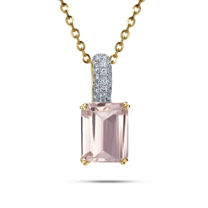 Złota zawieszka z brylantami i morganitem PP60403MORY