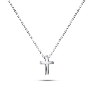 Naszyjnik z krzyżykiem białe złoto 585 Basic