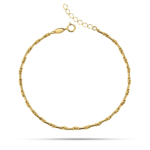 Złota bransoletka 585 tubki i kulki diamentowane ankier City 030420252B