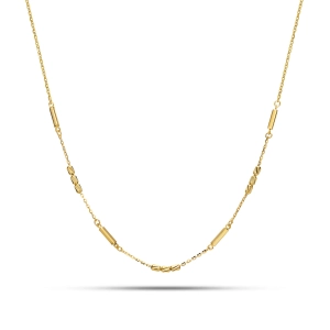 Złoty naszyjnik 585 kwadratowe pałeczki i diamentowane tulejki ankier City 230620251N