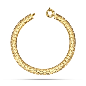 Złota bransoletka 585 grube gładkie ogniwa Signature 0809202328B