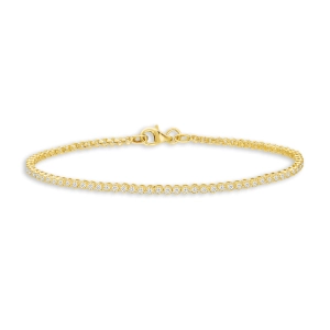Bransoletka tenisowa ze złota zbiałymi cyrkoniami 090520231_17 cm