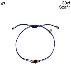 Bransoletka na sznurku- szafir