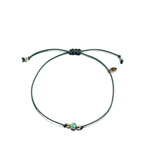 Bransoletka na sznurku- szmaragd