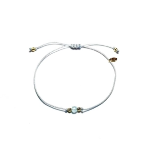 Bransoletka na sznurku- akwamaryn