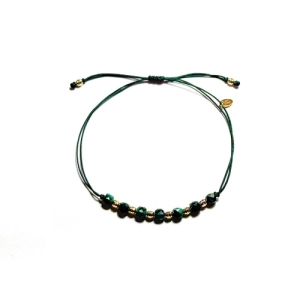 Bransoletka na sznurku z kamieniami naturalnymi- malchit
