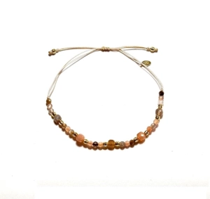 Bransoletka na sznurku z kamieniami naturalnymi- moonstone mix