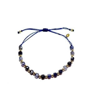 Bransoletka na sznurku z kamieniami naturalnymi- lolit