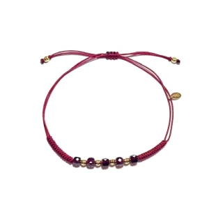 Bransoletka na sznurku z kamieniami naturalnymi- granat
