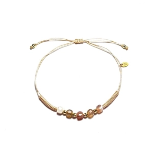 Bransoletka na sznurku z kamieniami naturalnymi- agat botswana