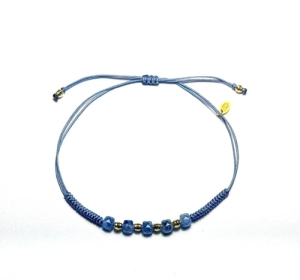 Bransoletka na sznurku z kamieniami naturalnymi- kyanit