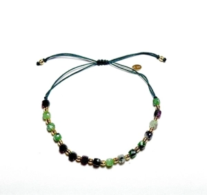 Bransoletka na sznurku z kamieniami naturalnymi- zoisyt