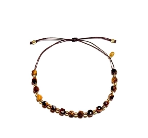 Bransoletka na sznurku z kamieniami naturalnymi- tygrysie oko