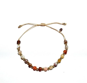 Bransoletka na sznurku z kamieniami naturalnymi - agat botswana