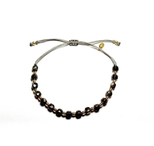 Bransoletka na sznurku z kamieniami naturalnymi- piryt