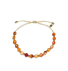 Bransoletka na sznurku z kamieniami naturalnymi- carnelian