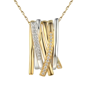 Złota zawieszka z brylantami 0,14 ct Mediolan P68391 YW Glamour