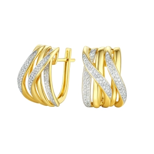 Złote kolczyki z brylantami Rzym 0,32 ct Glamour E67882Y