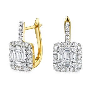 Złote kolczyki z brylantami 1,04 ct Glamour E58325Y