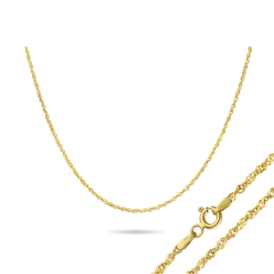 Złoty łańcuszek singapur podwójnie skręcony 3 mm 55 cm