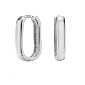 Urban link - gładkie owalne kolczyki złoto 585 City K_7- białe złoto