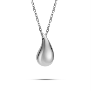 Naszyjnik z białego złota z kroplą S Goccia