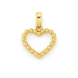 Złota zawieszka serce z małych kuleczek 100420248