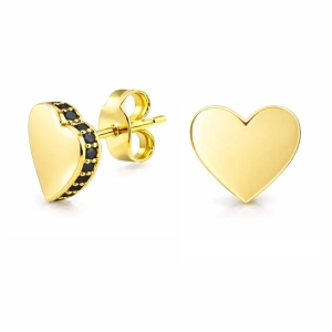 Kolczyki serca z czarnymi cyrkoniami 1605202310