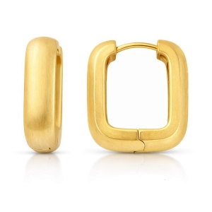 Złote kolczyki Huggie 280320254- satynowane